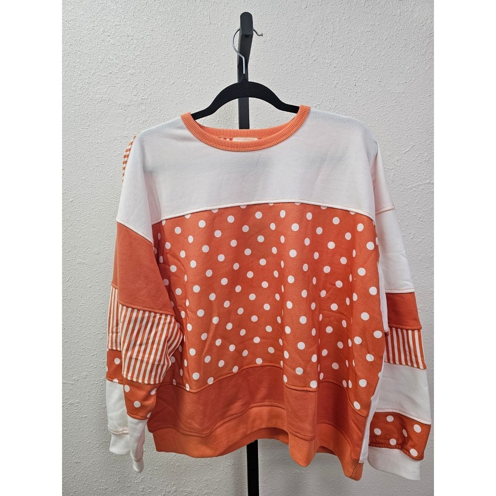 153 BiBi Playful Polkadot & Stripe Sweatshirt - X-LARGE - PTP: 28" (BB4)